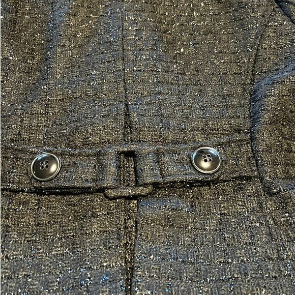 Style & Co. Womens Sparkle Button Front Blazer Jacket Size 14 Black Retro Style - Picture 6 of 10